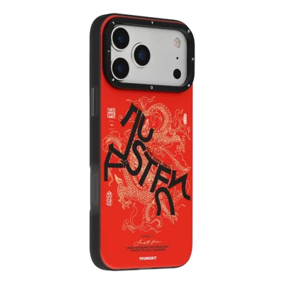 YOUNGKIT Loong Horse Spirit Series For iPhone 17 Pro Magnetic Case Skin Touch TPU PC Phone Cover - Red