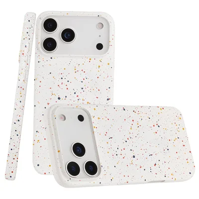 Für iPhone 17 Pro Max Magnetisches Cover mit bunten Punkten, Mattes stoßfestes PC-Telefonetui - Weiß