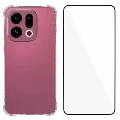 Capa para Telefone Oppo Find X9 5G WANLONFENG Série WL, Capa Transparente em TPU 2,0 mm com Filme de Vidro Temperado