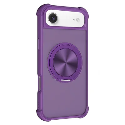 Capa para iPhone Air Compatível com MagSafe, Textura de Veios de CD, Suporte Integrado, Capa de Telemóvel TPU + PC - Roxo