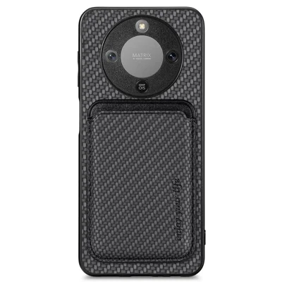 Magnetische Hülle für Honor Magic8 Lite 5G / X9d 5G / X70 5G, abnehmbarer Kartenhalter, Handy-Rückseite - Schwarz