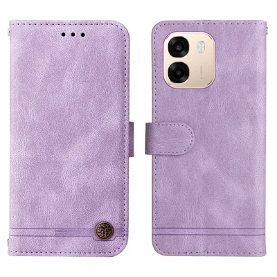 For OPPO A6s 5G Leather Wallet Cases Skin Touch Phone Cover Stand with Strap - Purple