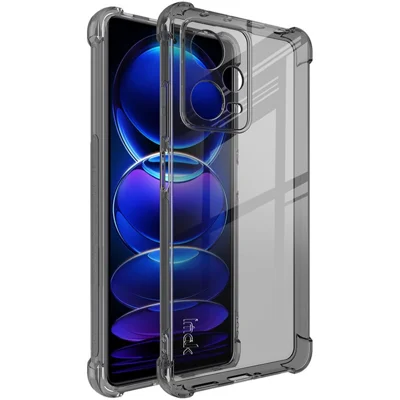 IMAK For Xiaomi Redmi Note 12 Pro 5G Four Corner Airbag Shockproof Phone Case Soft TPU Cover - Transparent Black