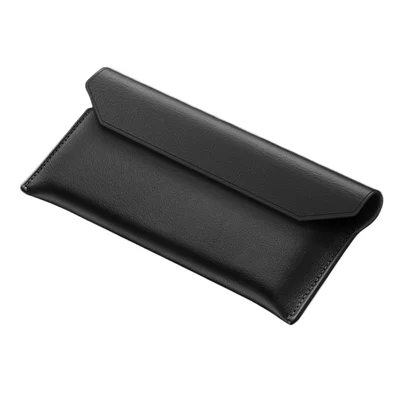 Für Samsung Galaxy Z TriFold 5G Hülle, Umschlagform, Echtes Rindsleder, Anti-Drop-Handyhülle - Schwarz