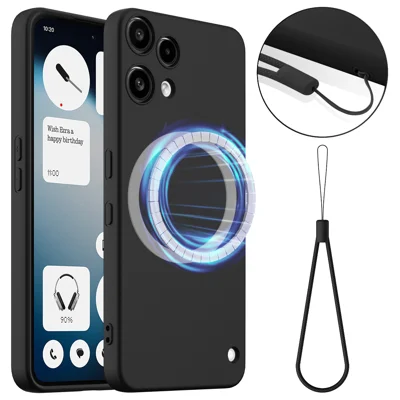 For Nothing Phone (3a) Lite 5G Magnetic Case Anti-Drop Liquid Silicone Phone Cover - Black