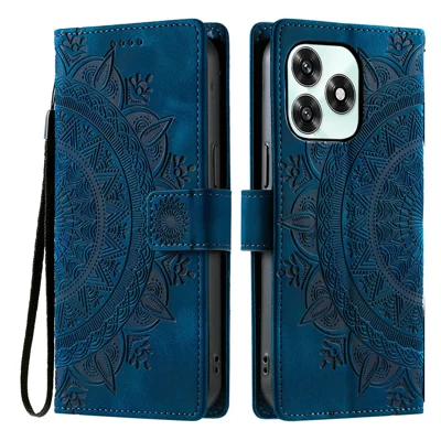 Cover per Telefono per Honor Play10A 4G / X5c Plus 4G / X5c 4G con Fantasia Stampata Tascabile in Pelle Effetto Tocco con Tracollina - Blu