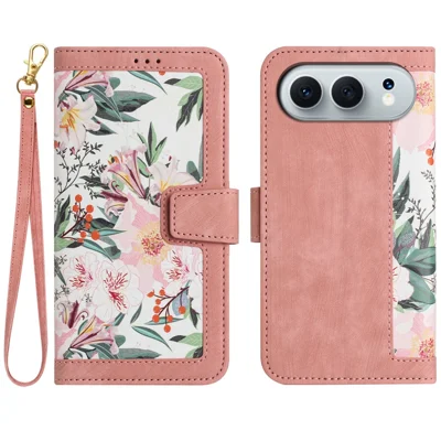 Voor Honor 500 5G / 500 Pro 5G hoesje PU leer bloemen telefoonhoesje met kaartsleuven - Roze
