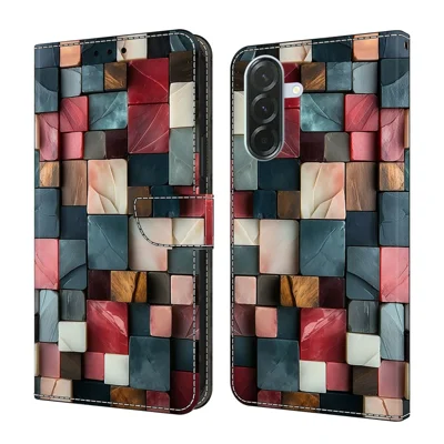 For Samsung Galaxy A56 5G / A36 5G Wallet Case Foldable Stand Pattern Printing Leather Flip Phone Cover - Kleurrijk Baksteenpatroon