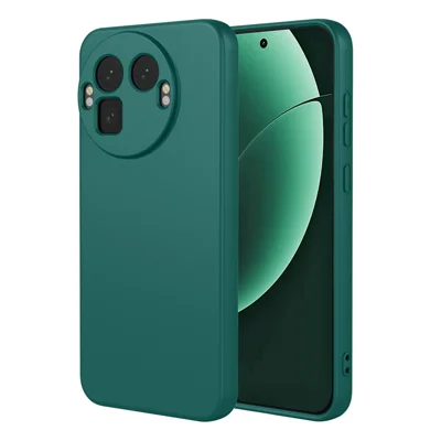 For Realme GT 8 Pro 5G Case Liquid Silicone Feel Soft TPU Protective Phone Cover - Blackish Green