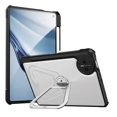 XUNDD For Huawei MatePad Mini Case Kickstand TPU + PC Shockproof Tablet Cover with Pen Slot (Stylus Not Included) - Black