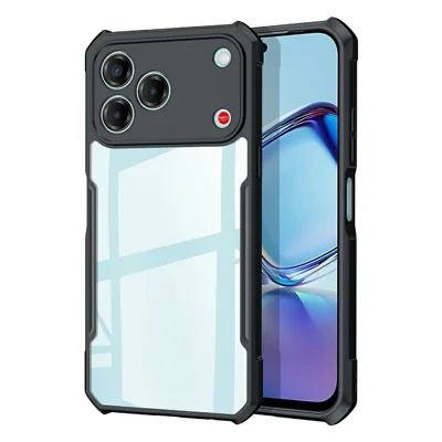 XUNDD til ZTE Blade V80 Vita hylster, stødfast TPU + akryl klart bagside telefonhylster - Sort