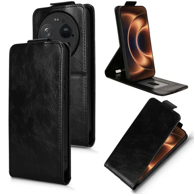 For Xiaomi 17 Ultra 5G Stand Case Magnetic Clasp Vertical Flip Leather Phone Cover with Card Holder - Sort