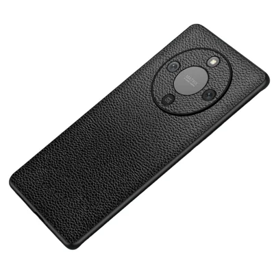Telefonfodral till Honor Magic8 Lite 5G / X9d 5G / X70 5G med ljusets struktur i PU-läder, belagd PC + TPU skyddande bakdel - Svart