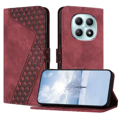 Voor Xiaomi Redmi Note 15 4G (Global) / Xiaomi Redmi Note 15 5G (Global) Leren Hoesje 7-Vormig Patroon Portemonnee Stand Stootvaste Telefoonhoes - Bruin