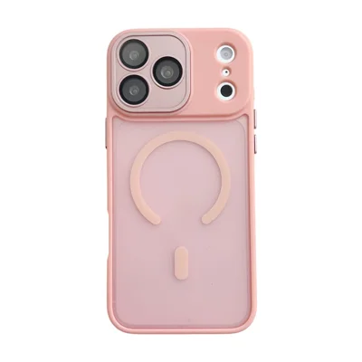 WANLONFENG For iPhone 17 Pro Max Magnetic Back Cover  QB1 Series PC TPU Shockproof Phone Case - Pink