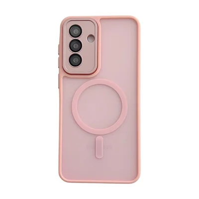 WANLONFENG For Samsung Galaxy A35 5G Magnetic Back Cover  QB1 Series PC TPU Shockproof Phone Case - Pink