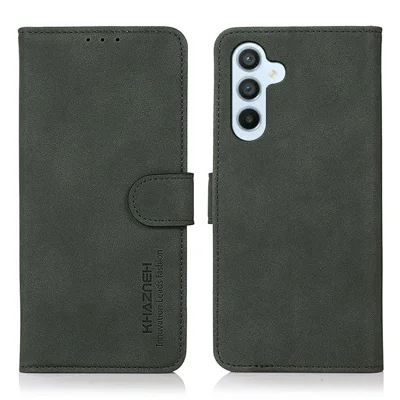 KHAZNEH voor Samsung Galaxy S26+ hoes anti-schrammen PU-leer portemonnee standaard telefoonhoes - Groen