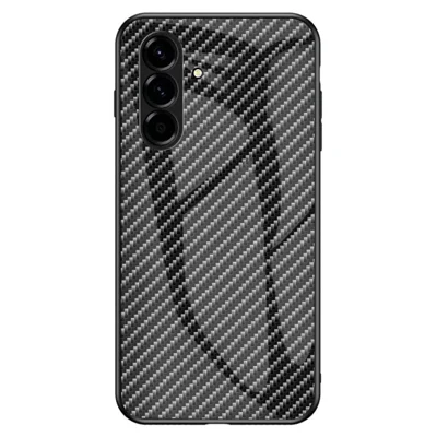 Funda para Samsung Galaxy A37 5G, carcasa de vidrio templado resistente a impactos - Fibra negra