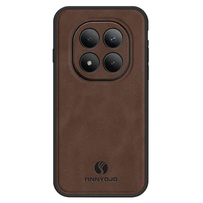ANNYOJO For Xiaomi Poco M8 Pro 5G / Redmi Note 15 Pro+ 5G (Global) Case PU Leather + PC + TPU Anti Drop Phone Back Cover - Coffee