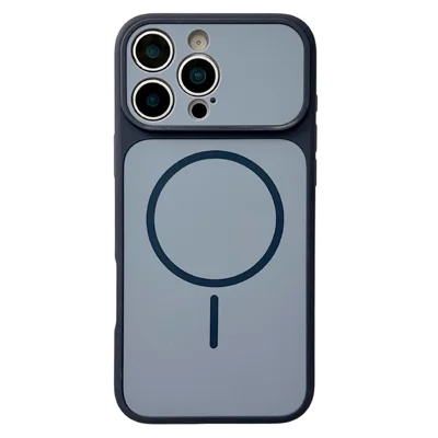 Coque pour iPhone 16 Pro Max compatible MagSafe, double couleur, texture tactile douce, housse de protection anti-chocs en TPU et PC - Bleu