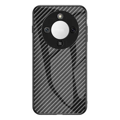 Phone Case For Honor Magic8 Lite 5G  /  X9d 5G  /  X70 5G Tempered Glass Shockproof Phone Cover - Black Fiber