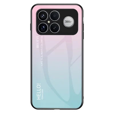 Phone Case For Xiaomi Poco F8 Ultra  /  Redmi K90 Pro Max 5G Anti-Scratch Tempered Glass + PC + TPU Phone Cover - Gradient Pink Blue