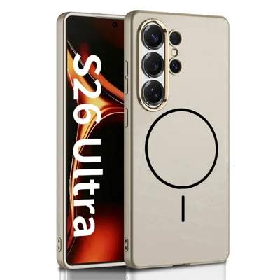 GKK voor Samsung Galaxy S26 Ultra hoesje Magnetisch hoesje PC + TPU Ultradun telefoonhoesje Ondersteunt draadloos opladen - Titanium grijs