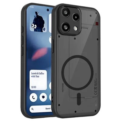For Nothing Phone (3a) Lite 5G Magnetic Case Skin Touch Matte PC + TPU Anti-Drop Phone Cover - Black - Translucent