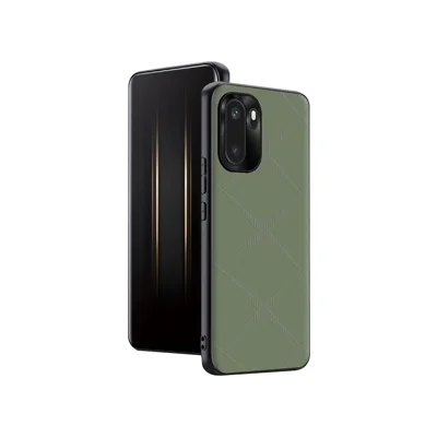 Voor OnePlus Ace 6 5G Hoesje X-Patroon TPU PU Leer PC Anti-Val Telefoonhoesje - Groen