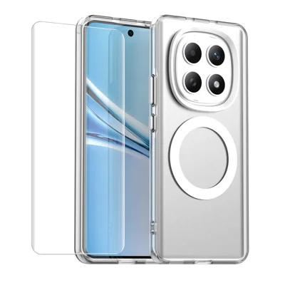 Per Xiaomi Redmi Note 15 Pro+ 5G (Global) ENKAY Hat-Prince Custodia Magnetica con Pellicola in Idrogel Cover per Telefono in PC TPU - Bianco