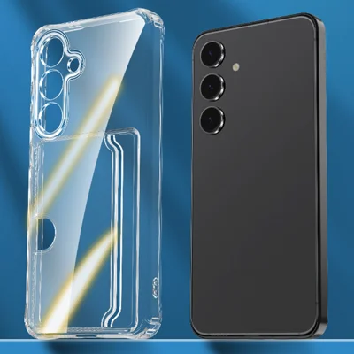 Bulk Purchasing For Samsung Galaxy A55 5G Case Precise Cutouts Card Holder Shockproof Clear TPU Phone Back Cover - Transparent