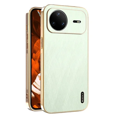 KADEM pour Huawei nova 15 Pro 5G Étui Électrodéposition Texture Soie Cuir PU + Coque Arrière TPU - Vert