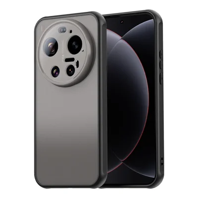For Xiaomi 17 Ultra 5G Case Drop Proof Airbags Frosted Translucent PC + TPU Phone Back Cover - Black