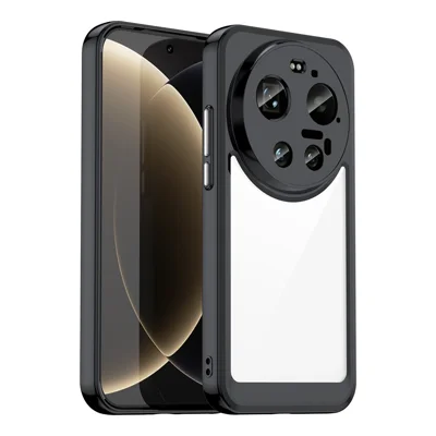 For Xiaomi 17 Ultra 5G Case TPU + Acrylic Protective Clear Phone Cover - Black