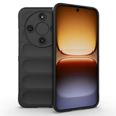 Phone Case For Honor Magic8 Lite 5G  /  X70 5G  /  X9d 5G Anti-Drop Soft TPU Rugged Back Cover - Black