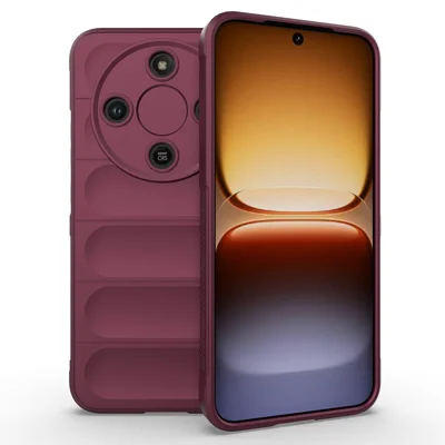Custodia per telefono AMORUS per Honor Magic8 Lite 5G / X70 5G / X9d 5G, custodia posteriore robusta antiurto in TPU morbido - Rosso vino