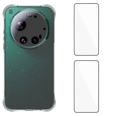 Coque TPU pour Xiaomi 17 Ultra 5G WANLONFENG Série WL2, étui de 2,0 mm avec 2 films en verre trempé - Transparent