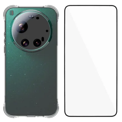 Für Xiaomi 17 Ultra 5G Hülle WANLONFENG WL Serie 2,0 mm TPU Handyhülle mit gehärtetem Glasfilm – Transparent