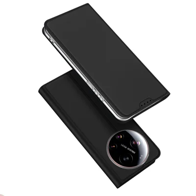 DUX DUCIS For Xiaomi 17 Ultra 5G Case  Skin Pro Series Leather Stand Cover Card Holder - Black
