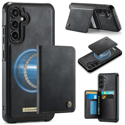 CASEME For Samsung Galaxy A54 5G Magnetic Case  ME80 Series Leather PC TPU Phone Cover with Detachable Wallet - Black