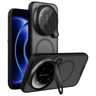 NILLKIN Camshield Prop Magnetic Series dla Xiaomi 17 Ultra 5G Case Clear Lens Lid PC TPU Phone Back Cover - Przezroczysty Czarny