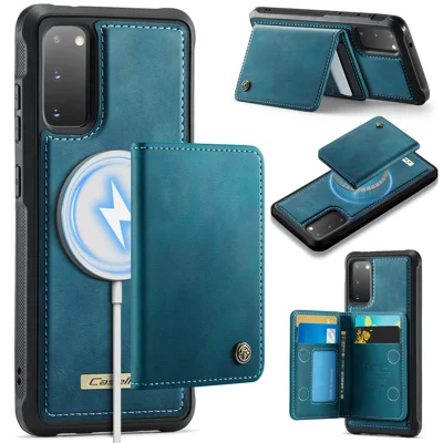 CASEME For Samsung Galaxy S20 4G / Galaxy S20 5G Magnetic Case  ME80 Series Leather PC TPU Phone Cover with Detachable Wallet - Green