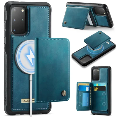 CASEME For Samsung Galaxy S20 Plus 4G / Galaxy S20 Plus 5G Magnetic Case  ME80 Series Leather PC TPU Phone Cover with Detachable Wallet - Green