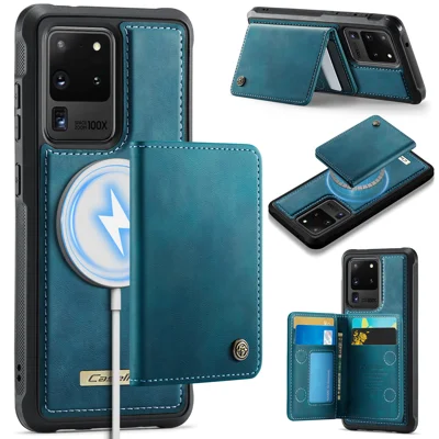 Funda magnética para Samsung Galaxy S20 Ultra CASEME Serie ME80 de cuero PC TPU con cartera desmontable - Verde