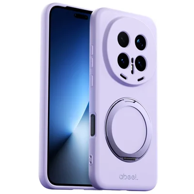 ABEEL Para Honor Magic8 Pro 5G Capa Magnética com Suporte Capa de Toque Suave em Silicone Líquido - Roxo
