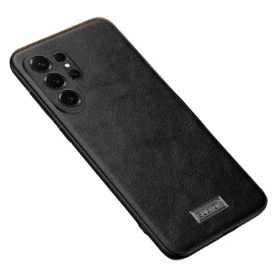 SULADA لجهاز Samsung Galaxy S26 Ultra غطاء خلفي من جلد PU + TPU + PC - أسود