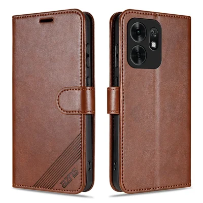 AZNS For Honor Play 60A 5G / X6d 5G / Play 80 5G Case Anti-Scratch PU Leather Stand Wallet Phone Cover - Brown