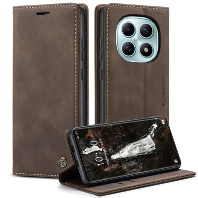 Walletcase voor Xiaomi Redmi Note 15 5G (Global) / Xiaomi Poco M8 5G / Xiaomi Redmi Note 15 4G (Global), CASEME 013-serie, PU-leer telefoonhoesje met standaard - Koffie