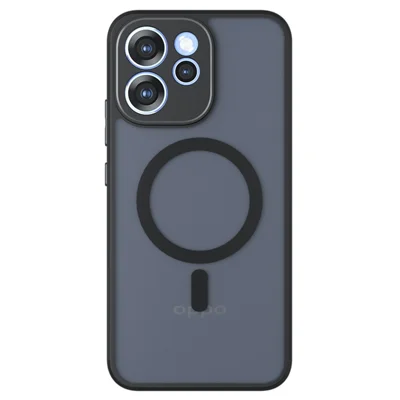 For Oppo Reno15 F 5G Magnetic Case TPU + PC Matte Skin Touch Phone Cover - Black
