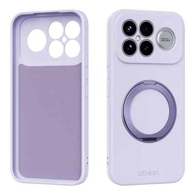 ABEEL For Xiaomi Redmi K90 Pro Max 5G  /  Poco F8 Ultra Magnetic Case Kickstand Skin Touch Liquid Silicone Phone Cover - Purple